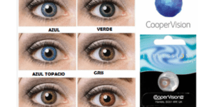 lentillas de colores en las palmas