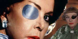 mujer con parche en el ojo
